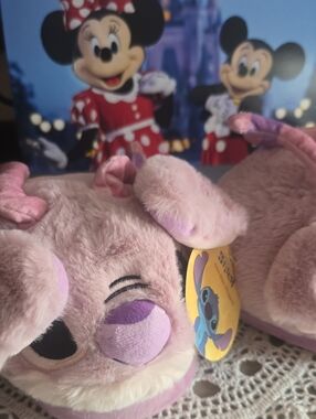 Disney Pink & Purple Stitch Plush Slippers